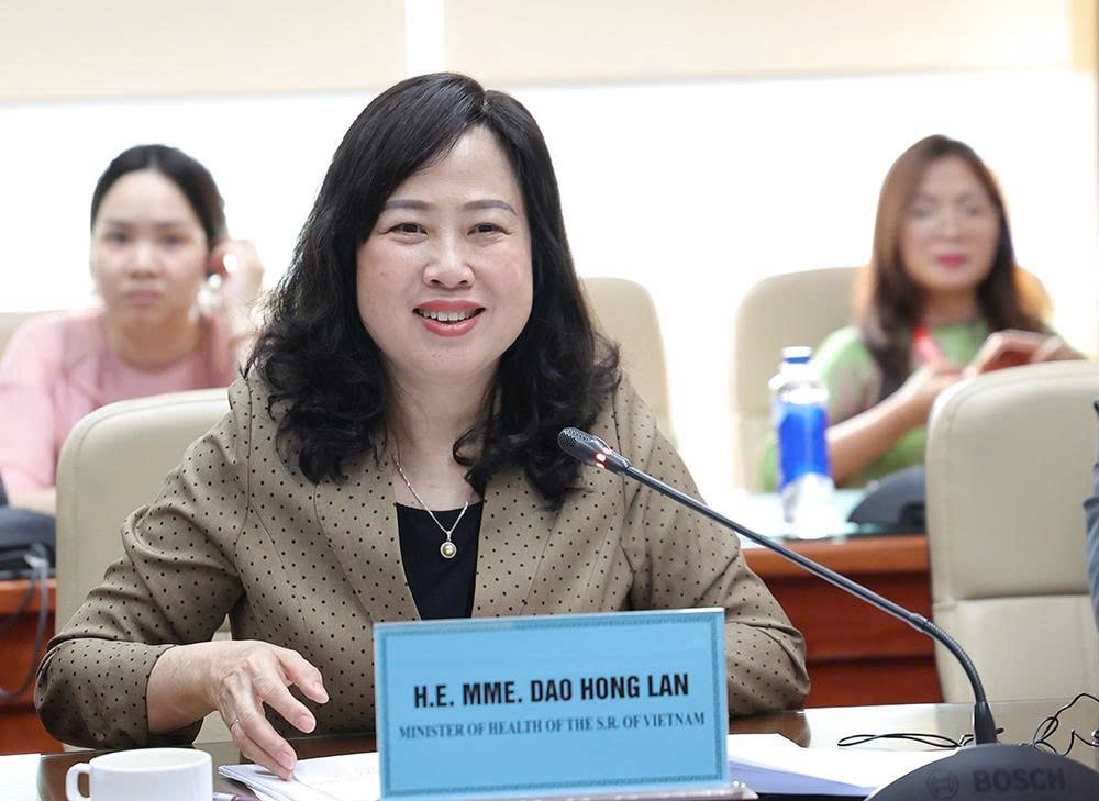 Bộ trưởng Bộ Y tế Đào Hồng Lan tiếp, làm việc với Chủ tịch Liên đoàn Nha khoa Thế giới- Ảnh 1. Bộ trưởng Bộ Y tế Đào Hồng Lan tiếp, làm việc với Chủ tịch Liên đoàn Nha khoa Thế giới- Ảnh 1.