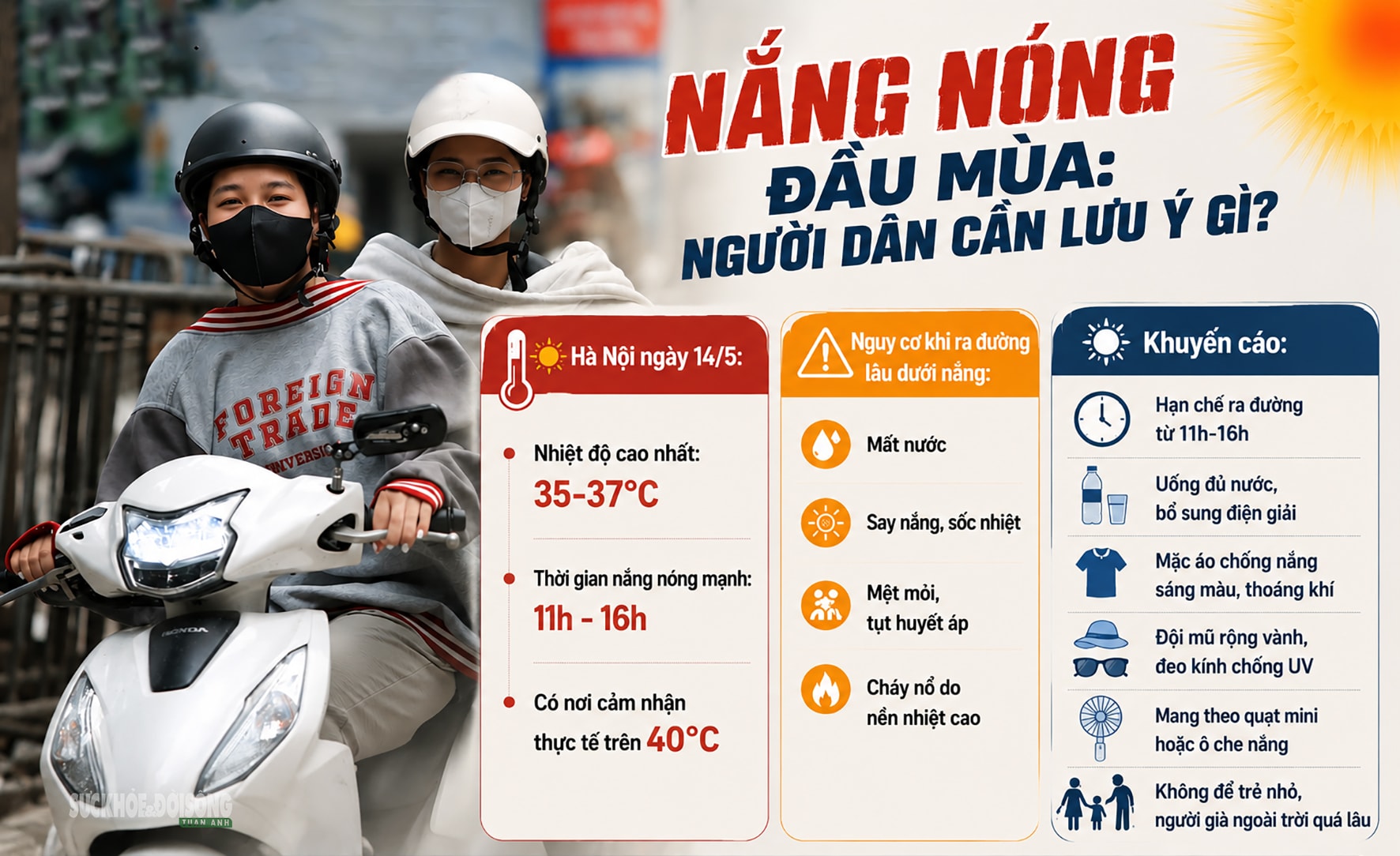 Hà Nội 'hầm hập' nắng nóng đầu mùa, người dân kín mít áo chống nắng ra đường- Ảnh 11.
