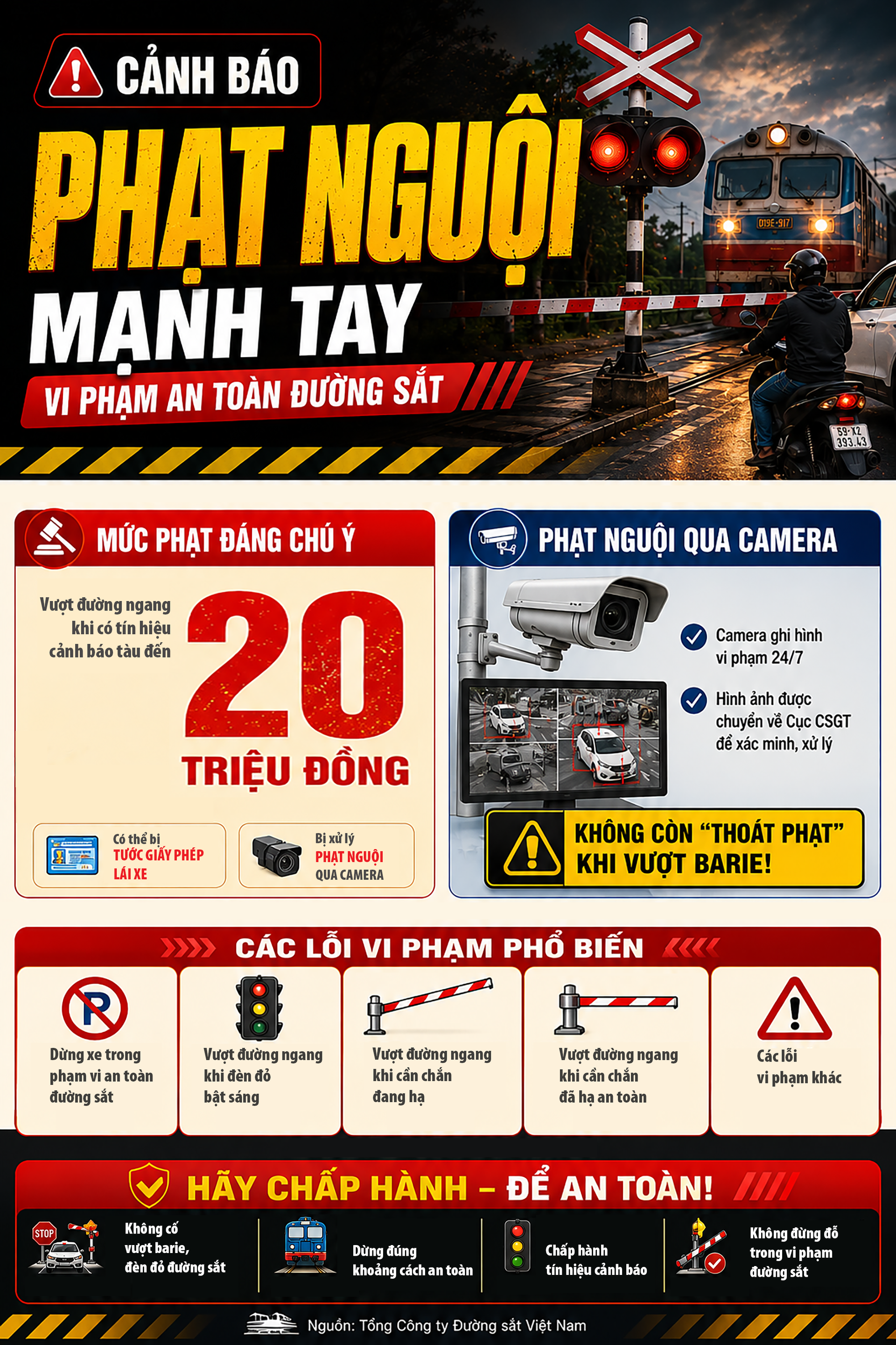Phạt nguội mạnh tay vi phạm an toàn giao thông đường sắt- Ảnh 1. Phạt nguội mạnh tay vi phạm an toàn giao thông đường sắt- Ảnh 1.