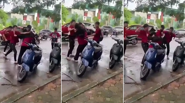 Nhóm mặc ‘áo đỏ' đánh một thanh niên ở Hà Nội- Ảnh 1. Nhóm mặc ‘áo đỏ' đánh một thanh niên ở Hà Nội- Ảnh 1.
