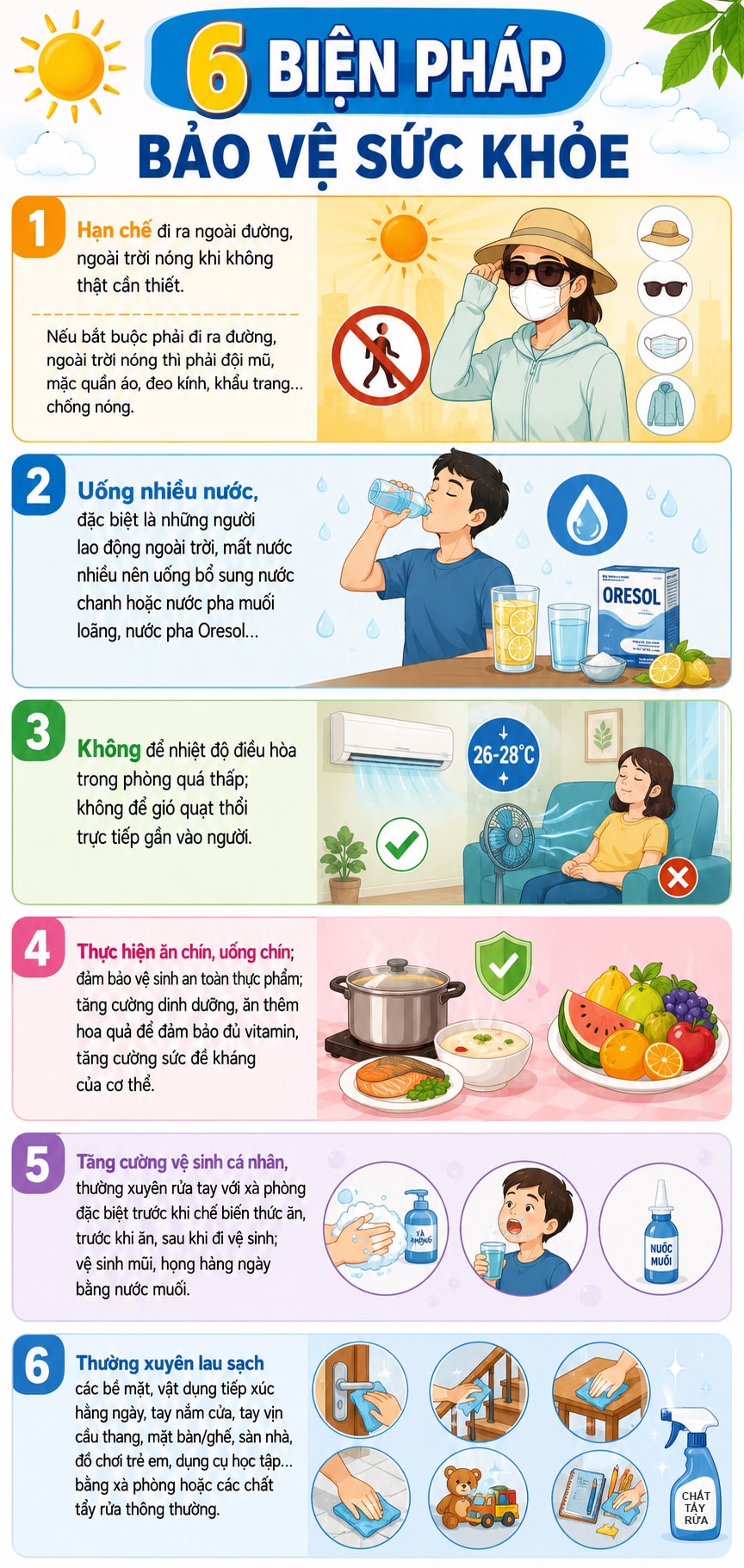 Cách giảm thiểu nguy cơ mắc bệnh mùa nắng nóng- Ảnh 1. Cách giảm thiểu nguy cơ mắc bệnh mùa nắng nóng- Ảnh 1.