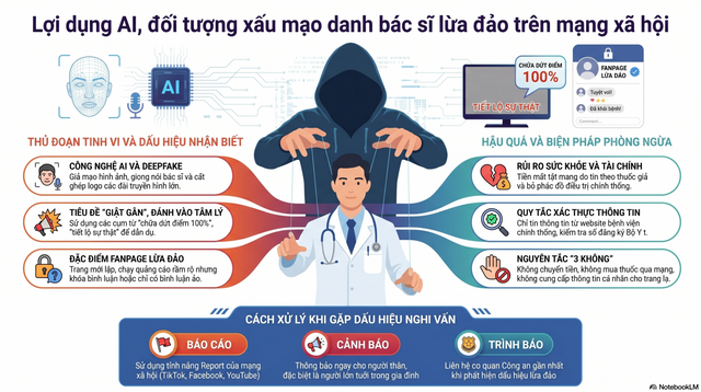 Cảnh báo thủ đoạn giả mạo bác sĩ bằng AI, lừa đảo trên mạng xã hội- Ảnh 1. Cảnh báo thủ đoạn giả mạo bác sĩ bằng AI, lừa đảo trên mạng xã hội- Ảnh 1.