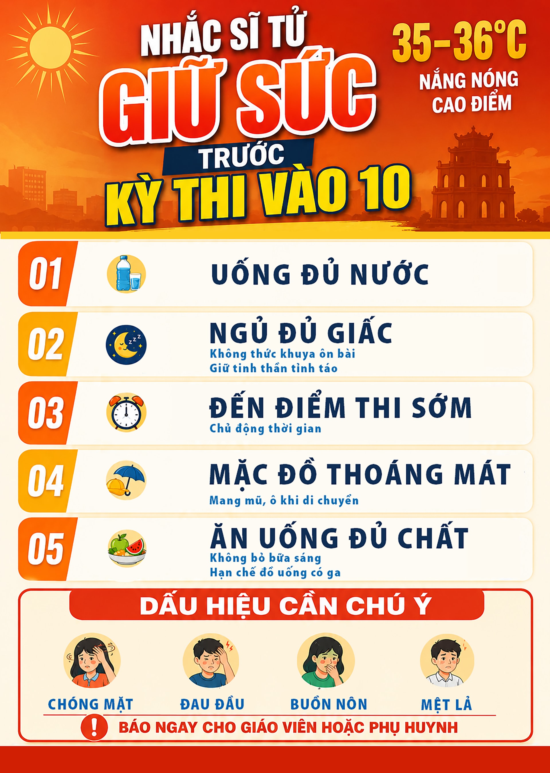 Nhắc sĩ tử giữ sức trước kì thi vào lớp 10- Ảnh 1. Nhắc sĩ tử giữ sức trước kì thi vào lớp 10- Ảnh 1.