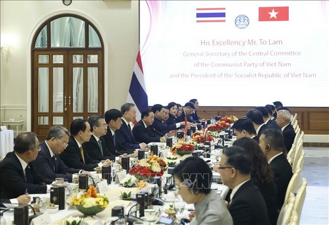 Tổng Bí thư, Chủ tịch nước Tô Lâm hội đàm với Thủ tướng Thái Lan Anutin Charnvirakul- Ảnh 1.