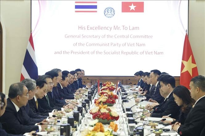 Tổng Bí thư, Chủ tịch nước Tô Lâm hội đàm với Thủ tướng Thái Lan Anutin Charnvirakul- Ảnh 3.