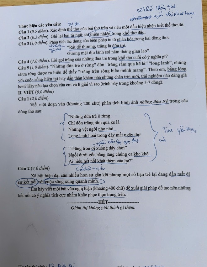 Giáo viên nói gì về đề thi Ngữ văn lớp 10 năm nay?- Ảnh 2. Giáo viên nói gì về đề thi Ngữ văn lớp 10 năm nay?- Ảnh 2.