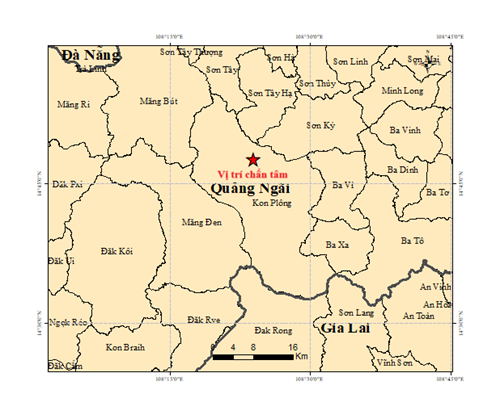 Lại xảy ra động đất tại 'điểm nóng' Kon Plông ở Quảng Ngãi- Ảnh 1. Lại xảy ra động đất tại 'điểm nóng' Kon Plông ở Quảng Ngãi- Ảnh 1.