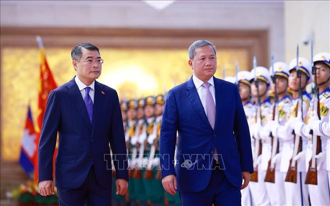 Thủ tướng Lê Minh Hưng chủ trì lễ đón chính thức Thủ tướng Campuchia- Ảnh 6. Thủ tướng Lê Minh Hưng chủ trì lễ đón chính thức Thủ tướng Campuchia- Ảnh 6.