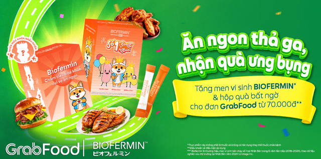 Biofermin 'bắt tay' cùng GrabFood: Đưa thông điệp chăm sóc tiêu hóa vào từng đơn hàng- Ảnh 2. Biofermin 'bắt tay' cùng GrabFood: Đưa thông điệp chăm sóc tiêu hóa vào từng đơn hàng- Ảnh 2.