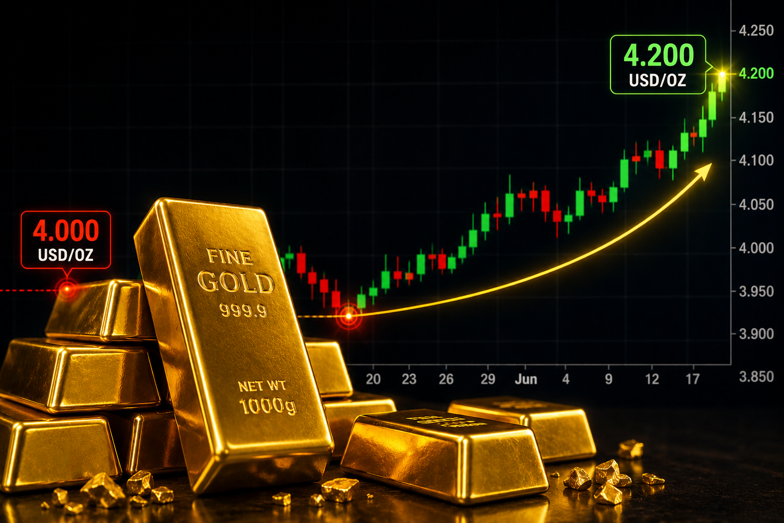 Giá vàng, bạc thế giới sáng 13/6 bật tăng khi Mỹ, Iran cùng tuyên bố tiến gần thỏa thuận hòa bình- Ảnh 1. Giá vàng, bạc thế giới sáng 13/6 bật tăng khi Mỹ, Iran cùng tuyên bố tiến gần thỏa thuận hòa bình- Ảnh 1.