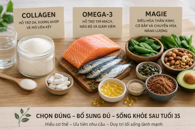 Sau tuổi 35 nên ưu tiên bổ sung collagen , omega - 3 hay magie cho sức khỏe - Ảnh 1.