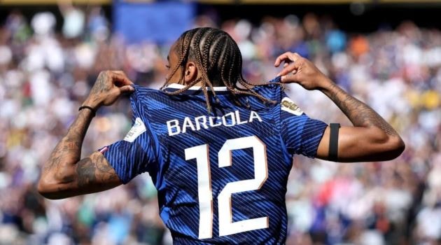 Bradley Barcola ăn mừng bàn thắng tại World Cup 2026