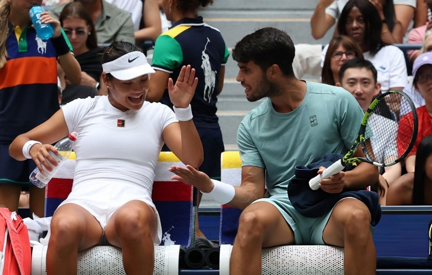 Emma Raducanu và Carlos Alcaraz xuất hiện cùng nhau tại US Open năm ngoái