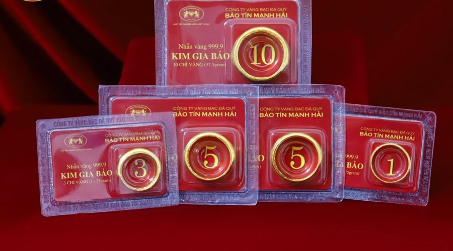 Nhẫn vàng 9999 tại Bảo Tín Mạnh Hải. (Ảnh: Bảo Tín Mạnh Hải)
