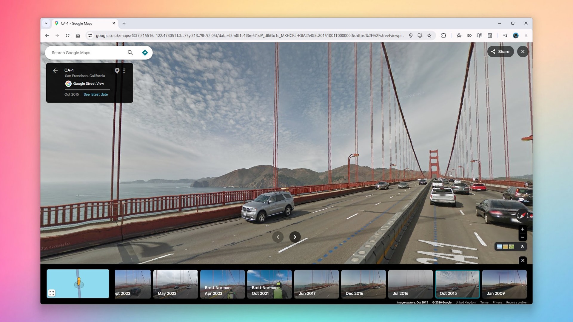 Giao diện Street View trên Google Maps với biểu tượng người tí hon màu vàng