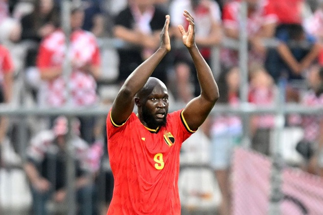 Tiền đạo Romelu Lukaku trong màu áo Napoli
