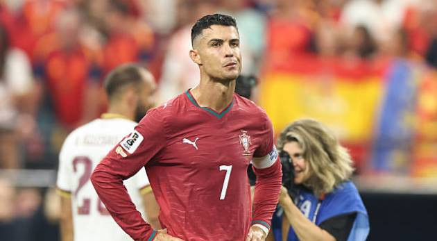 Cristiano Ronaldo thất vọng sau trận thua của Bồ Đào Nha trước Tây Ban Nha tại World Cup 2026.