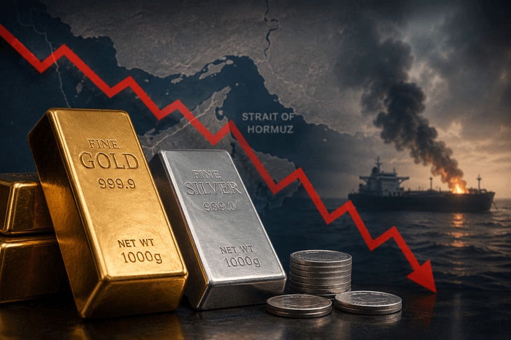 Giá vàng, bạc thế giới lao dốc do eo biển Hormuz nóng trở lại- Ảnh 1.