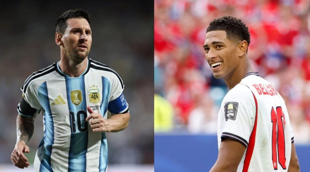 Cuộc chiến giữa Lionel Messi và Jude Bellingham. Ảnh: NDTV Sports.