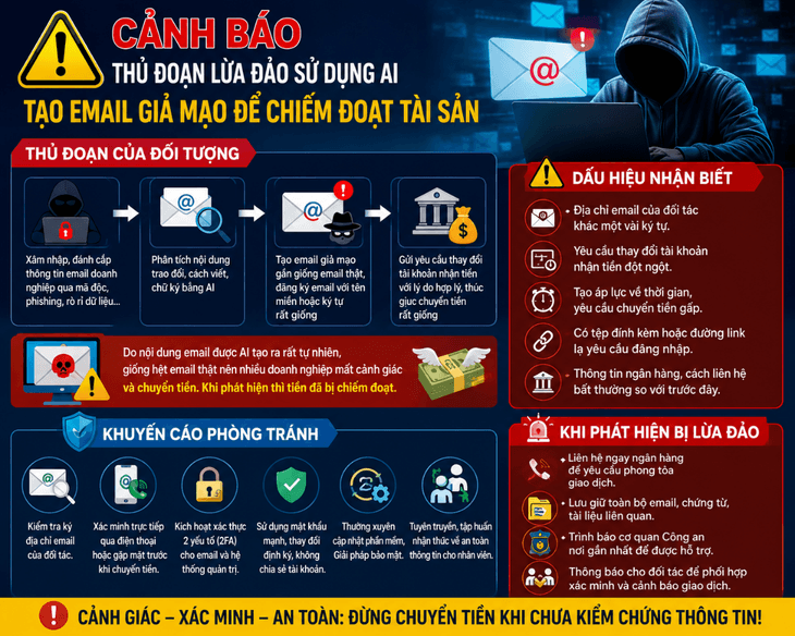 Cảnh báo lừa đảo sử dụng AI tạo email giả mạo để chiếm đoạt tài sản - Ảnh 1.