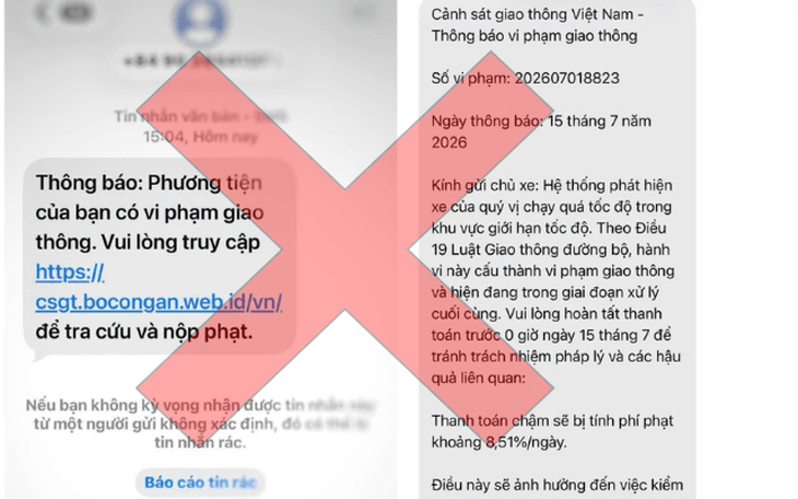 Cảnh báo tin nhắn 'phạt nguội' giả, dọa tính phí 8,51% mỗi ngày nếu chậm nộp- Ảnh 2.