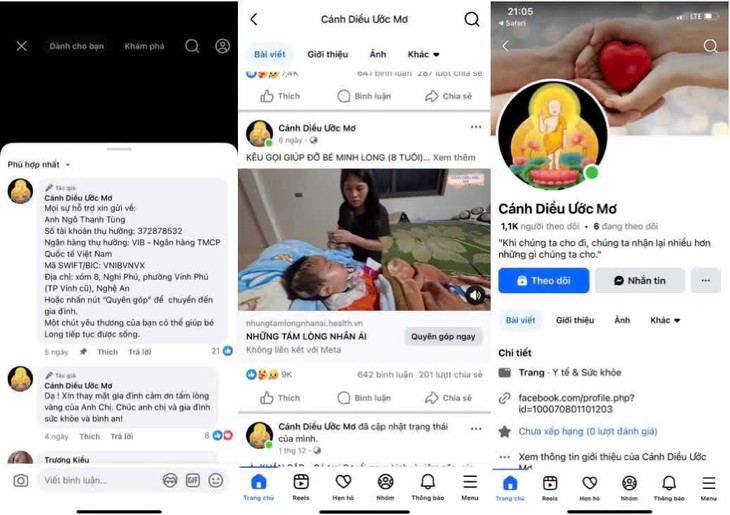 Chiêu lừa từ thiện tinh vi qua Fanpage 'Cánh Diều Ước Mơ'- Ảnh 1.