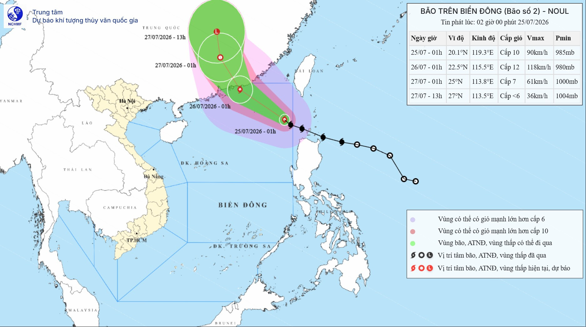 TIN BÃO TRÊN BIỂN ĐÔNG (Cơn bão số 02)