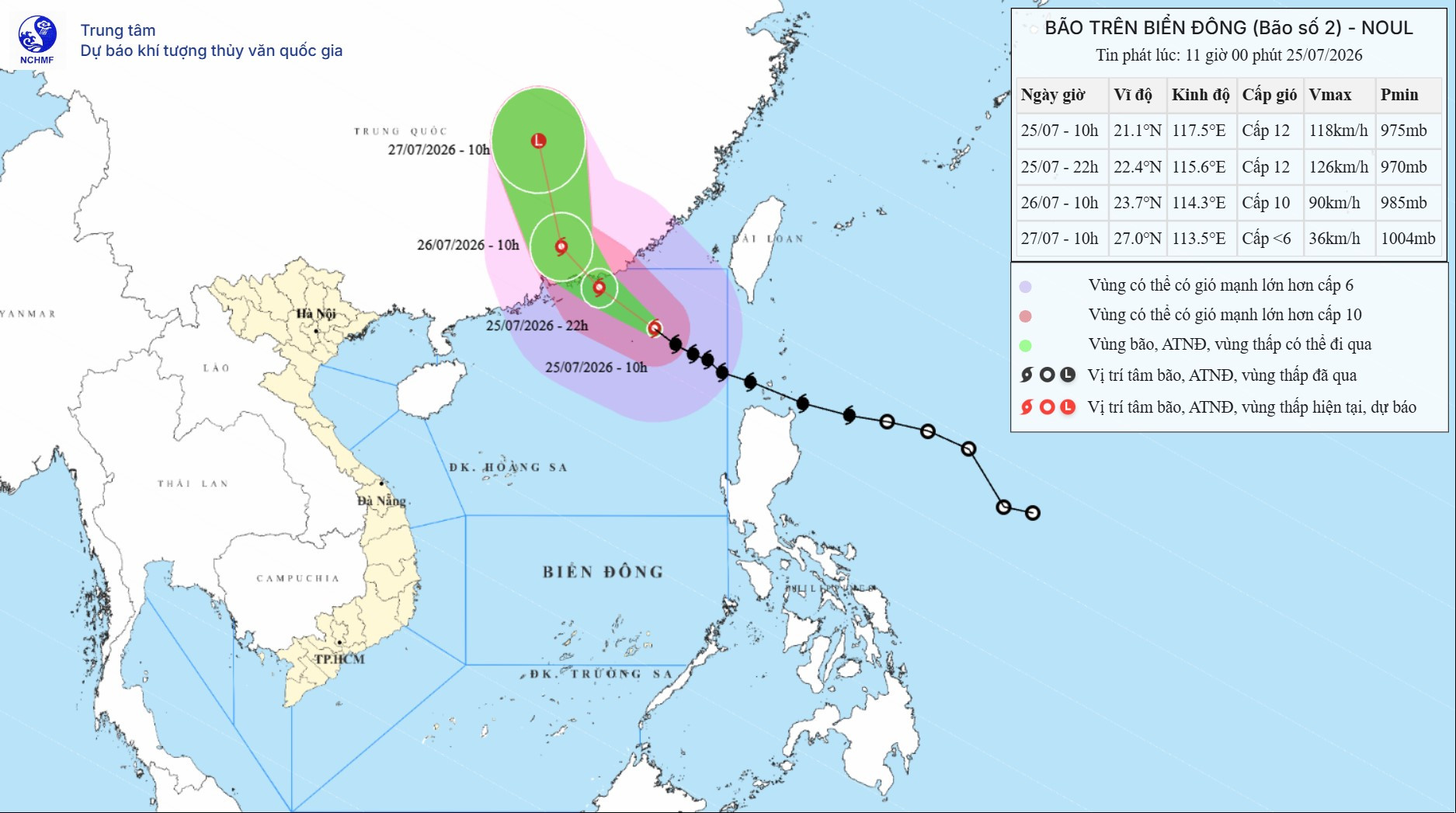 TIN BÃO TRÊN BIỂN ĐÔNG (Cơn bão số 02)