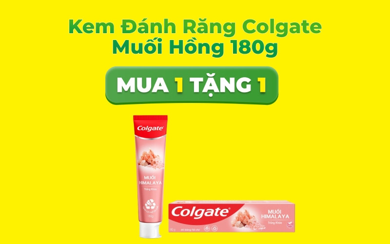 Siêu sale cực sốc: Kem đánh răng Colgate muối Himalaya MUA 1 TẶNG 1