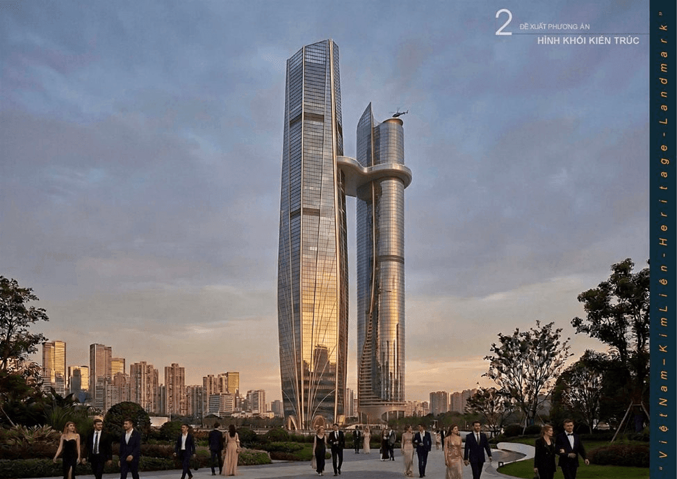 Phối cảnh dự án tháp đôi Hanoi Twin Towers 99 tại Hà Nội