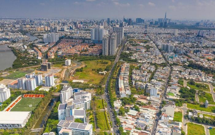 Trục Nguyễn Hữu Thọ là một trong những tuyến đường metro số 4 dự kiến đi qua. Ảnh: Internet