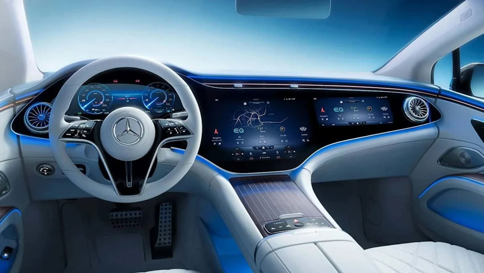 Màn hình Hyperscreen trên Mercedes EQS.