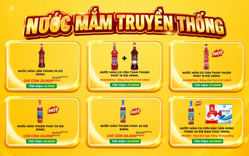 Chương trình ưu đãi nước mắm truyền thống tại Bách hóa XANH