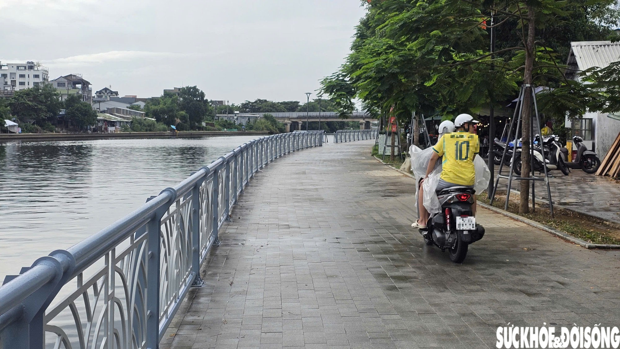 Mặc biển cấm, xe máy vẫn chạy vào đường đi bộ vừa hoàn thành ở Huế- Ảnh 6.