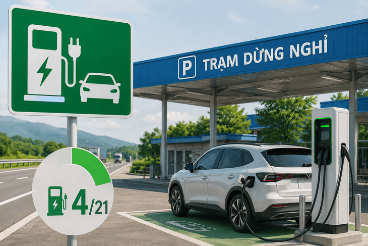 Bất ngờ với số lượng trạm dừng nghỉ trên cao tốc có chỗ sạc xe điện - Ảnh 1.