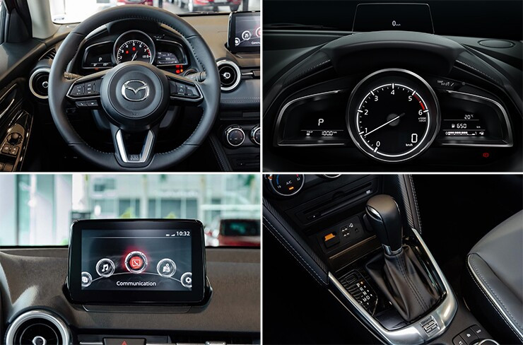 Khoang lái và táp-lô Mazda2 2026