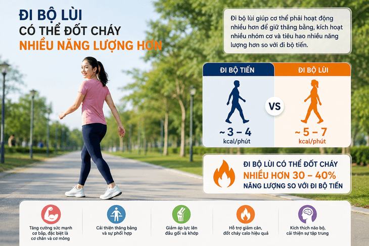 7 lợi ích của đi bộ lùi đối với sức khỏe - Ảnh 1.