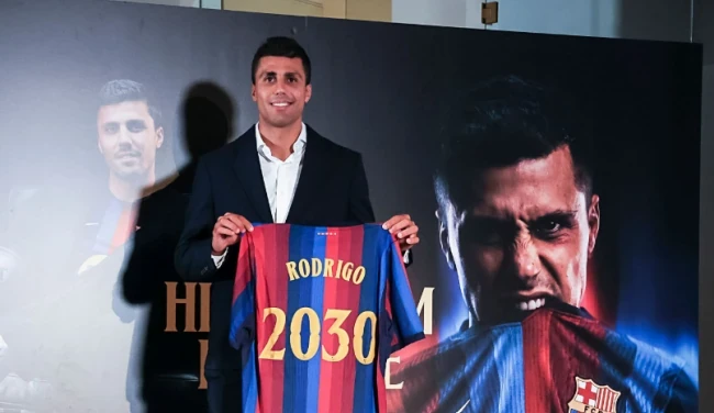 Rodri gia nhập Barcelona. Ảnh: Getty.