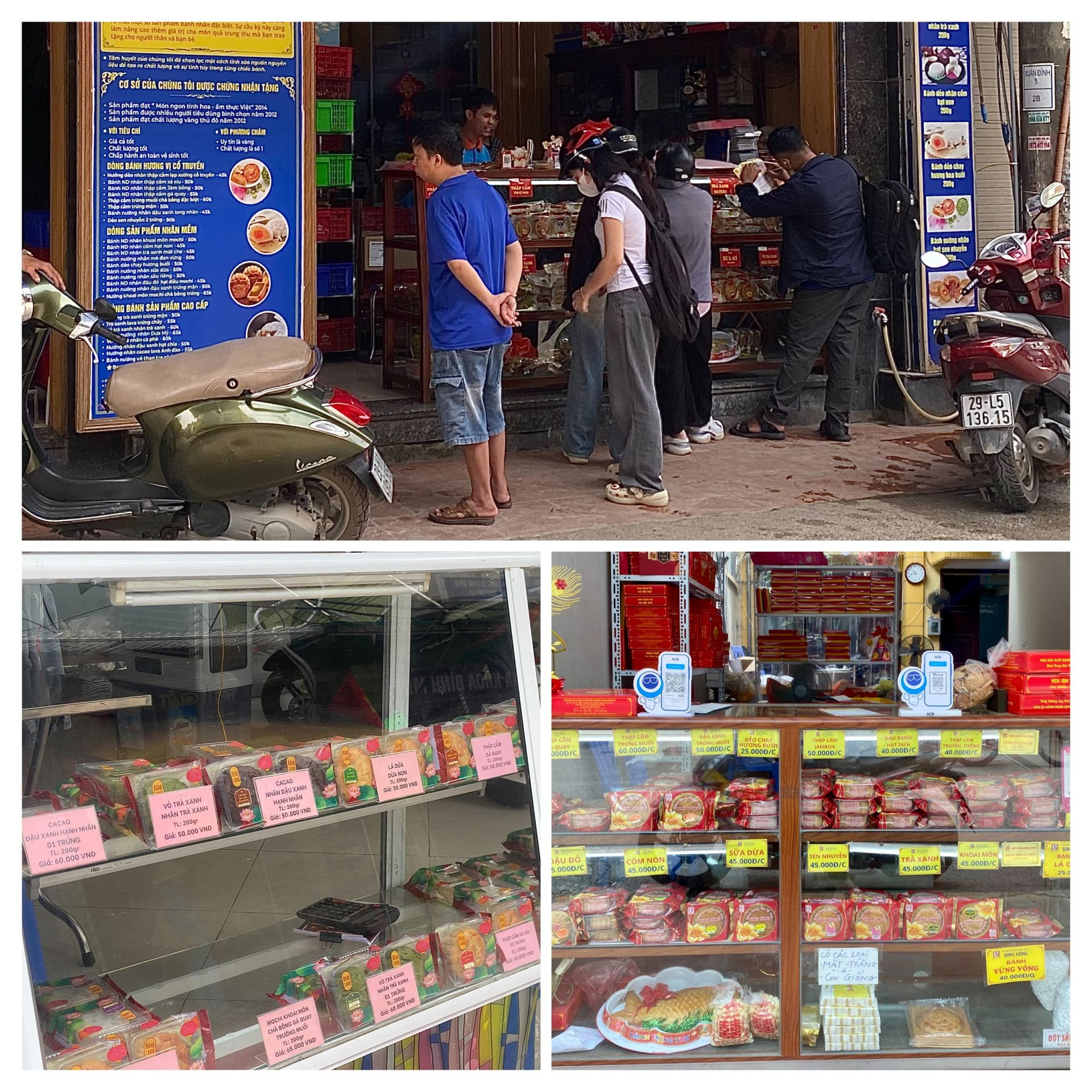 Người dân lựa chọn bánh Trung thu tại các cơ sở sản xuất, kinh doanh bánh truyền thống ở Xuân Đỉnh
