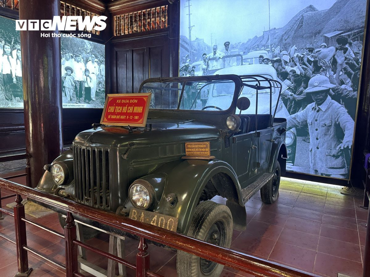 Chiếc GAZ-69 được trưng bày tại Khu di tích Kim Liên, tỉnh Nghệ An. (Ảnh: Mạnh Hùng)