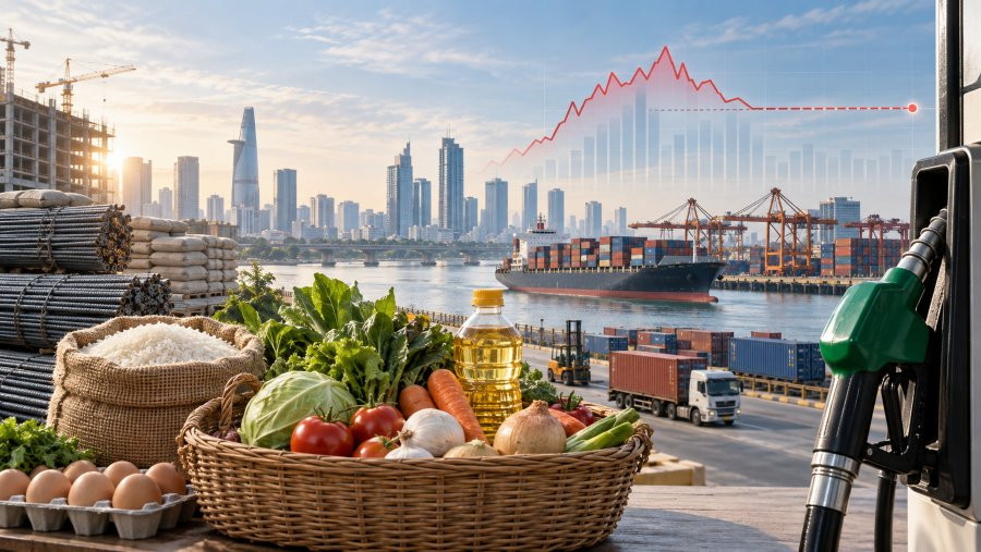 CPI bình quân 8 tháng tăng 4,45%, đặt ra yêu cầu kiểm soát chặt giá hàng thiết yếu, nhiên liệu và chi phí đầu vào trong những tháng cuối năm 2026.