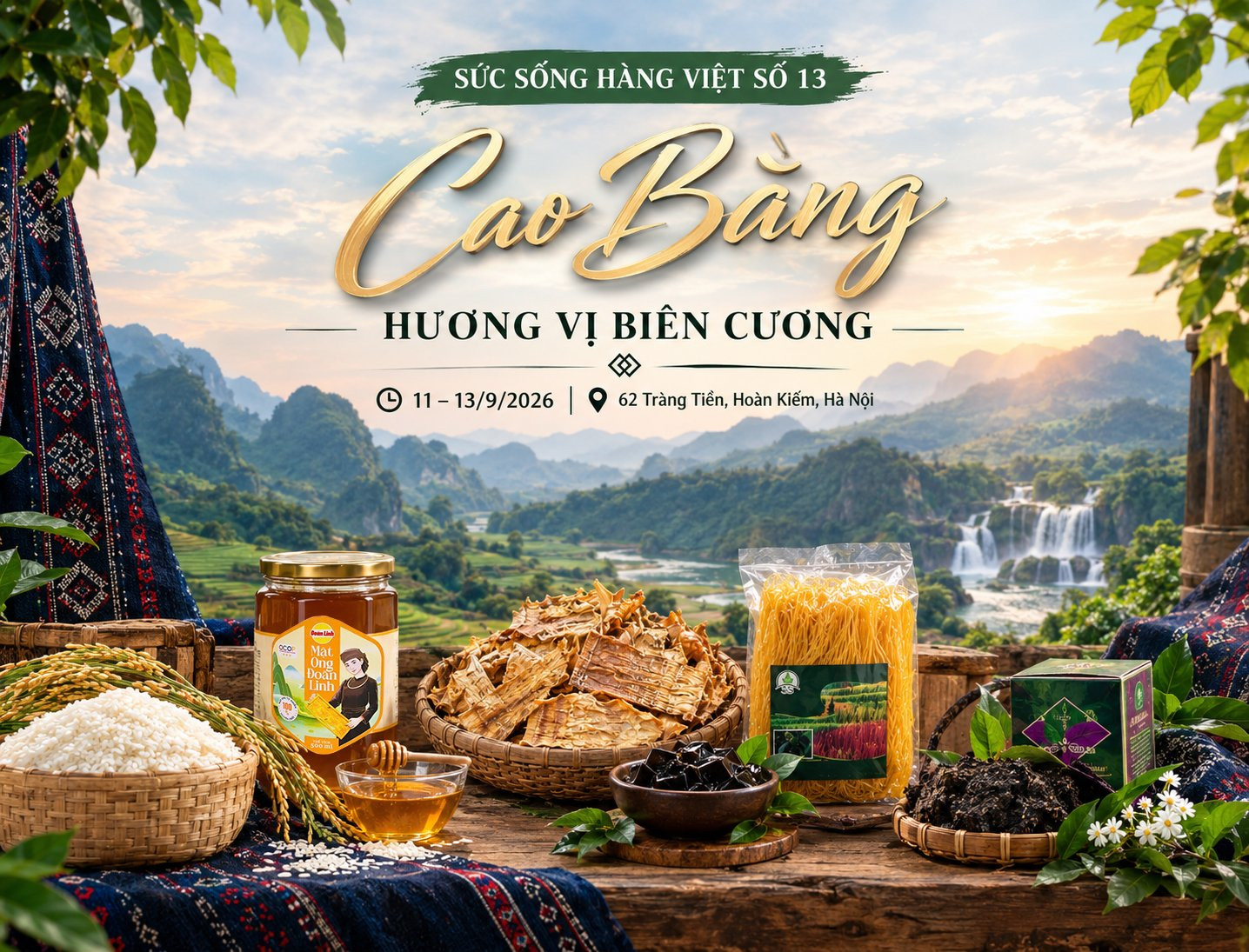 Các sản phẩm đặc sản Cao Bằng được trưng bày và giới thiệu tại sự kiện