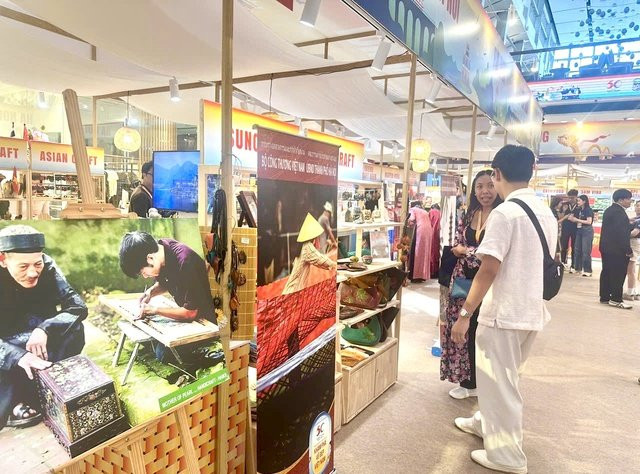 Khu gian hàng Hà Nội có diện tích 44 m² trong tổng diện tích khoảng 520 m² của Tuần lễ hàng Việt Nam tại Thái Lan 2026