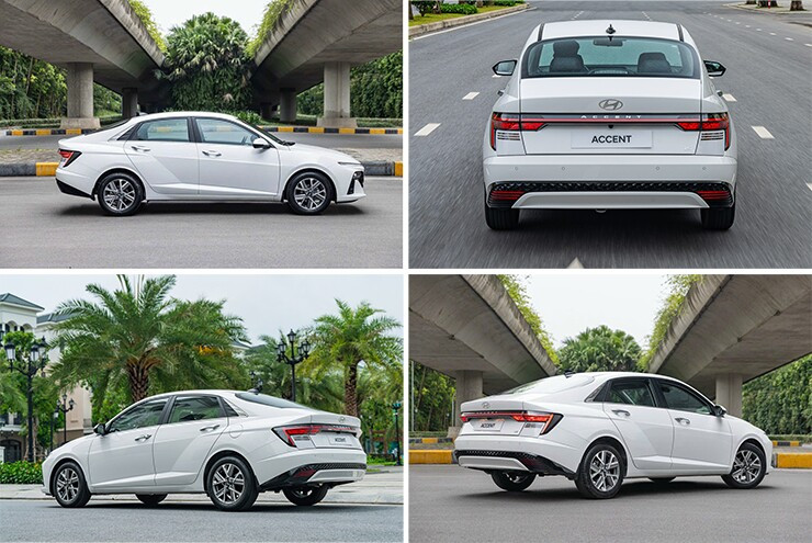 Thân xe thể thao và bộ mâm hợp kim của Hyundai Accent