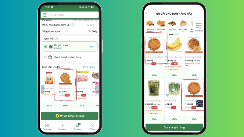 Hướng dẫn thao tác 3 bước chốt deal bánh Trung Thu 19K