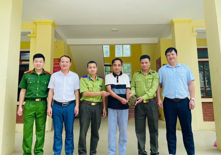 Sau cơn mưa, học sinh phát hiện rùa mỏ vẹt quý hiếm giữa vườn- Ảnh 1.