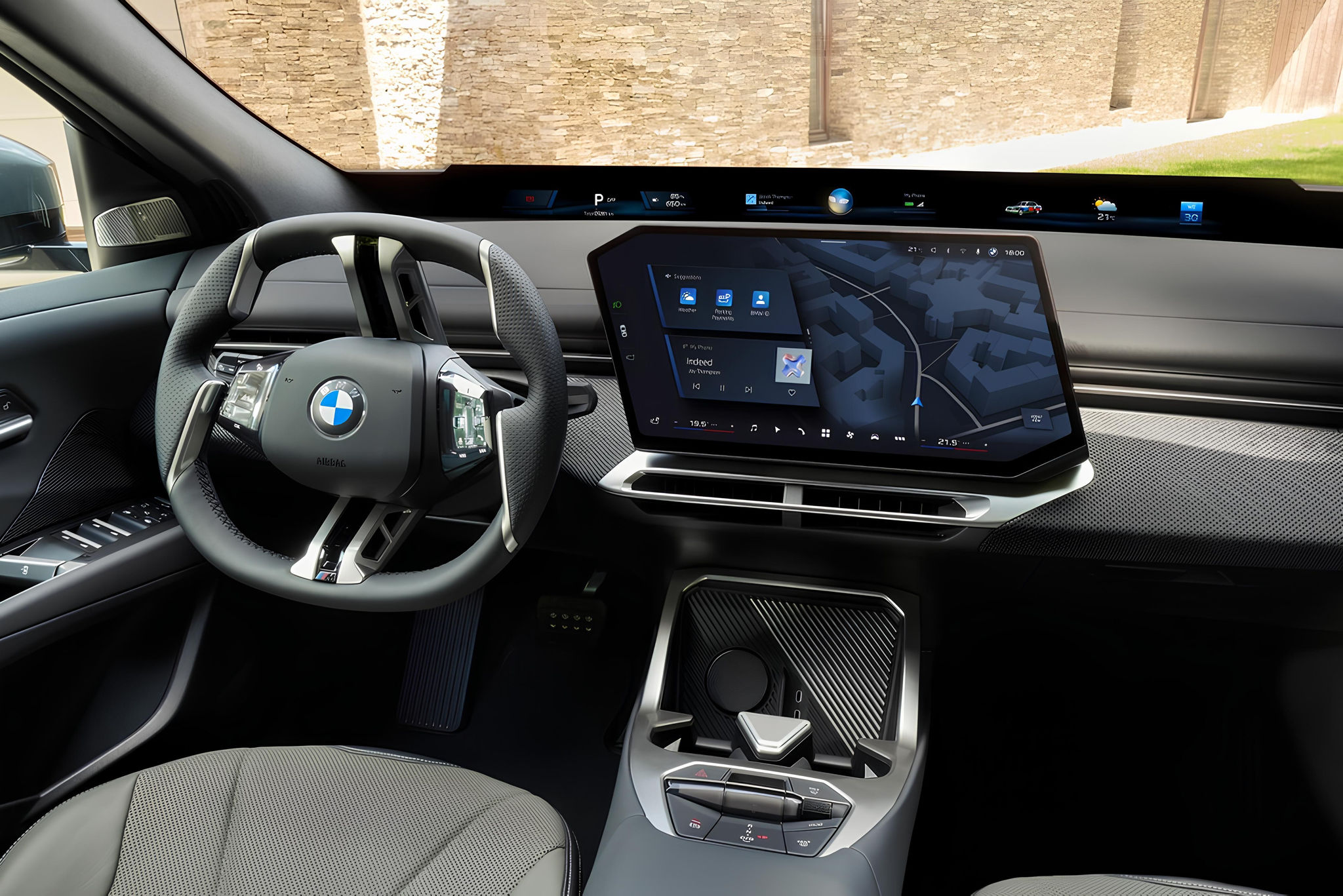 BMW iX4 có khoang nội thất thiết kế tối giản.