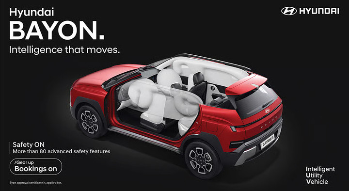 Hyundai Bayon hứa hẹn mang lại sự an tâm dành cho khách hàng với hàng loạt trang bị an toàn tiên tiến. (Ảnh: Hyundai India)