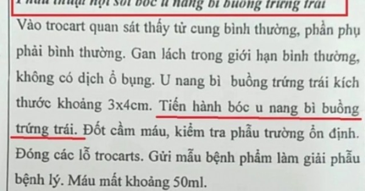 Làm rõ vụ bệnh nhân bị u buồng trứng phải, bác sĩ mổ bên trái