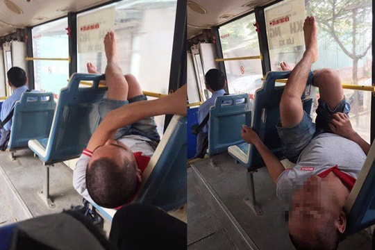 Hành động vô ý thức của người đàn ông trên xe bus khiến mọi người khó chịu